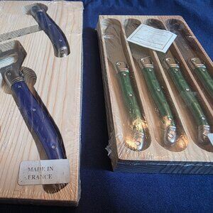 TWO SETS OF FRENCH LANGUOILE SETS OF BAR/TABLE UTENSILS